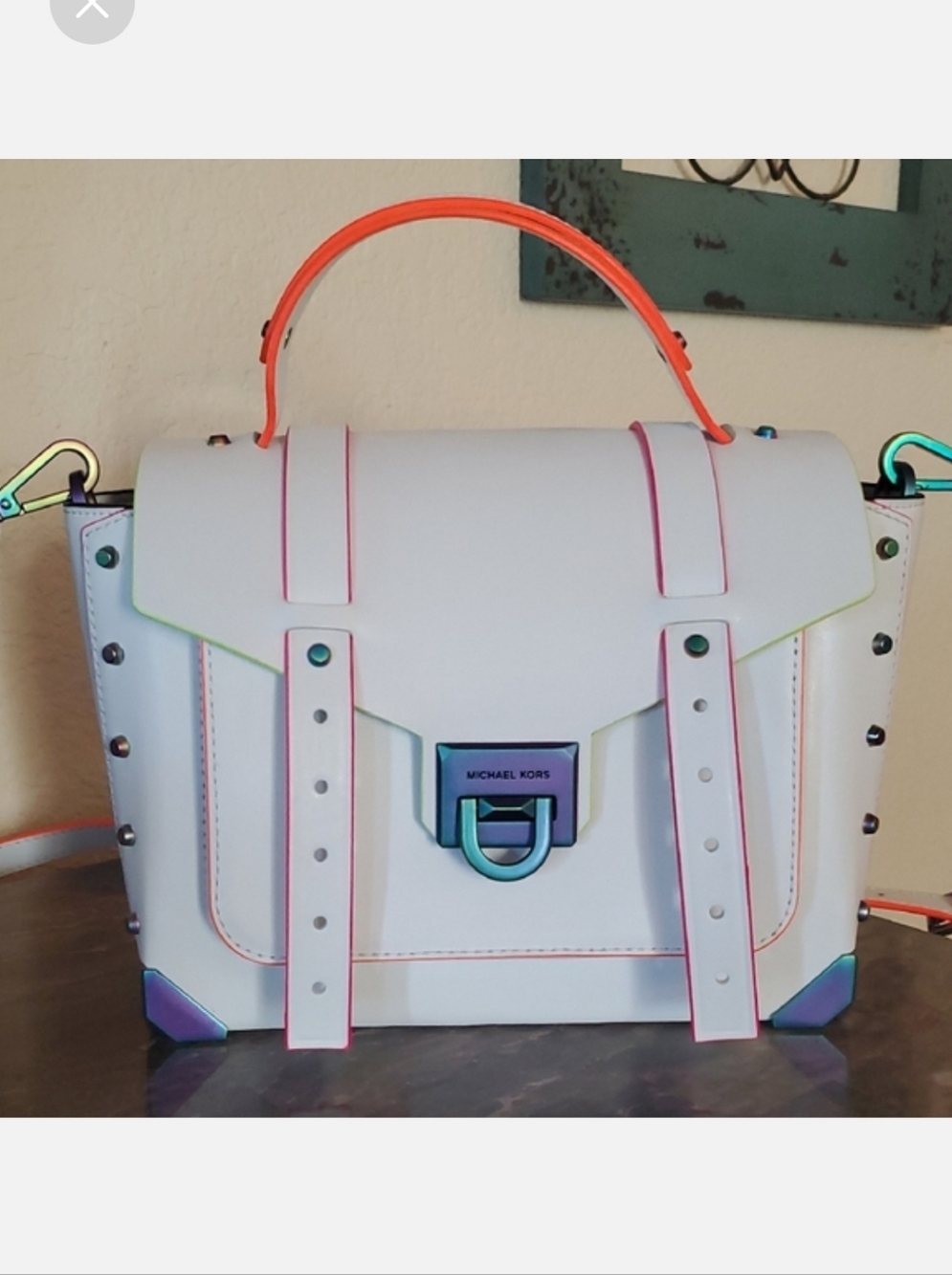 Likw NEW Michael Kors Neon Manhattan Satchel